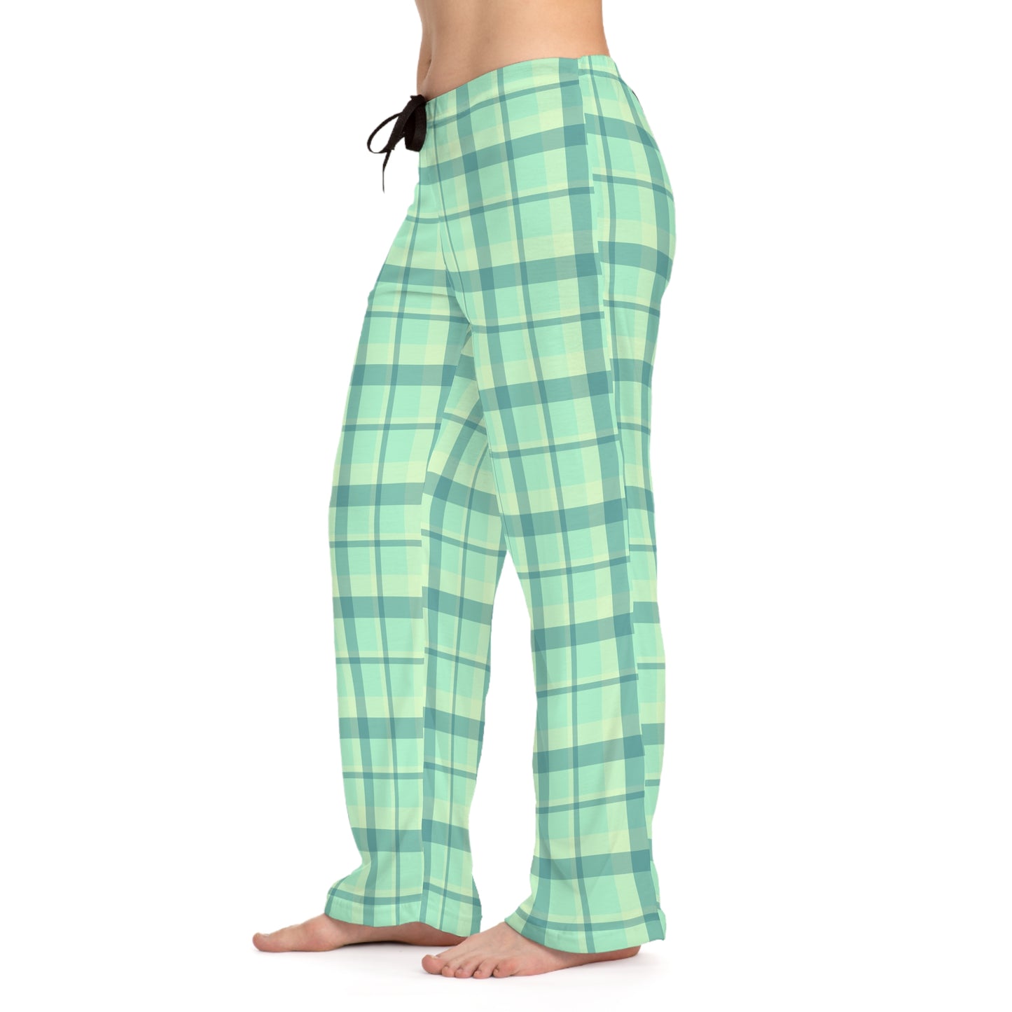 Minty Green Plaid Women's Pajama Pants