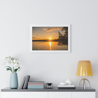 Summer Sunrise Over A Maine Lake Framed Matte Print