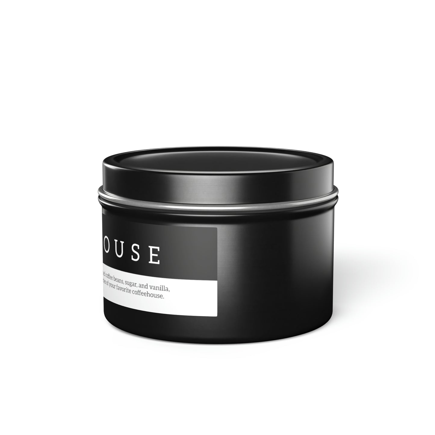 Coffeehouse Scented Candle in Minimalist Black Steel Tin (2 sizes)