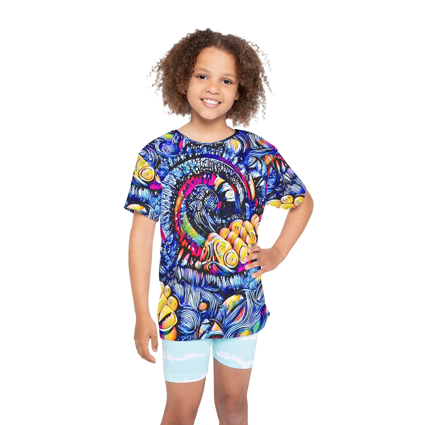 Colorful Time Spiral Kids' Poly Tee