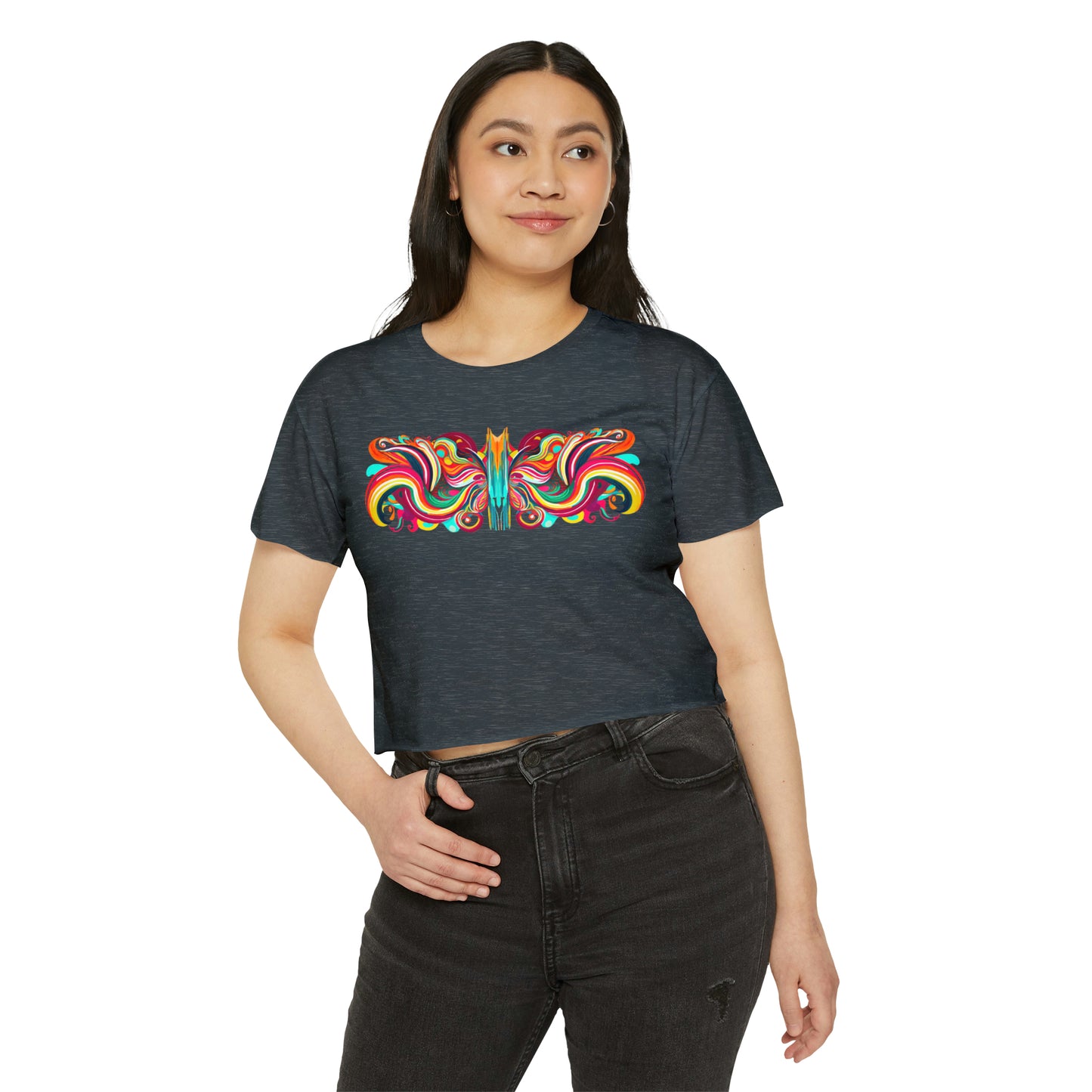 Butterfly Symmetry Women's Crop Top