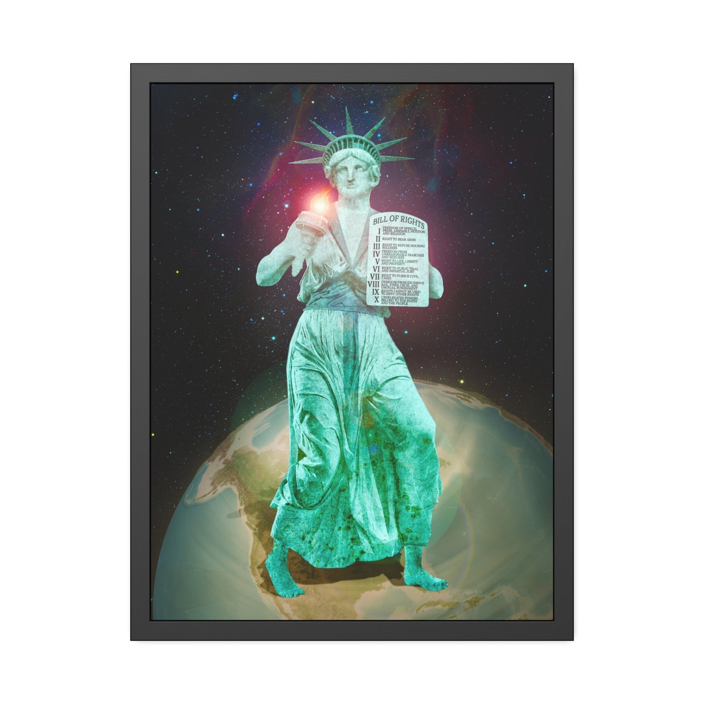 Divine Lady Liberty Framed Print | Surreal Art