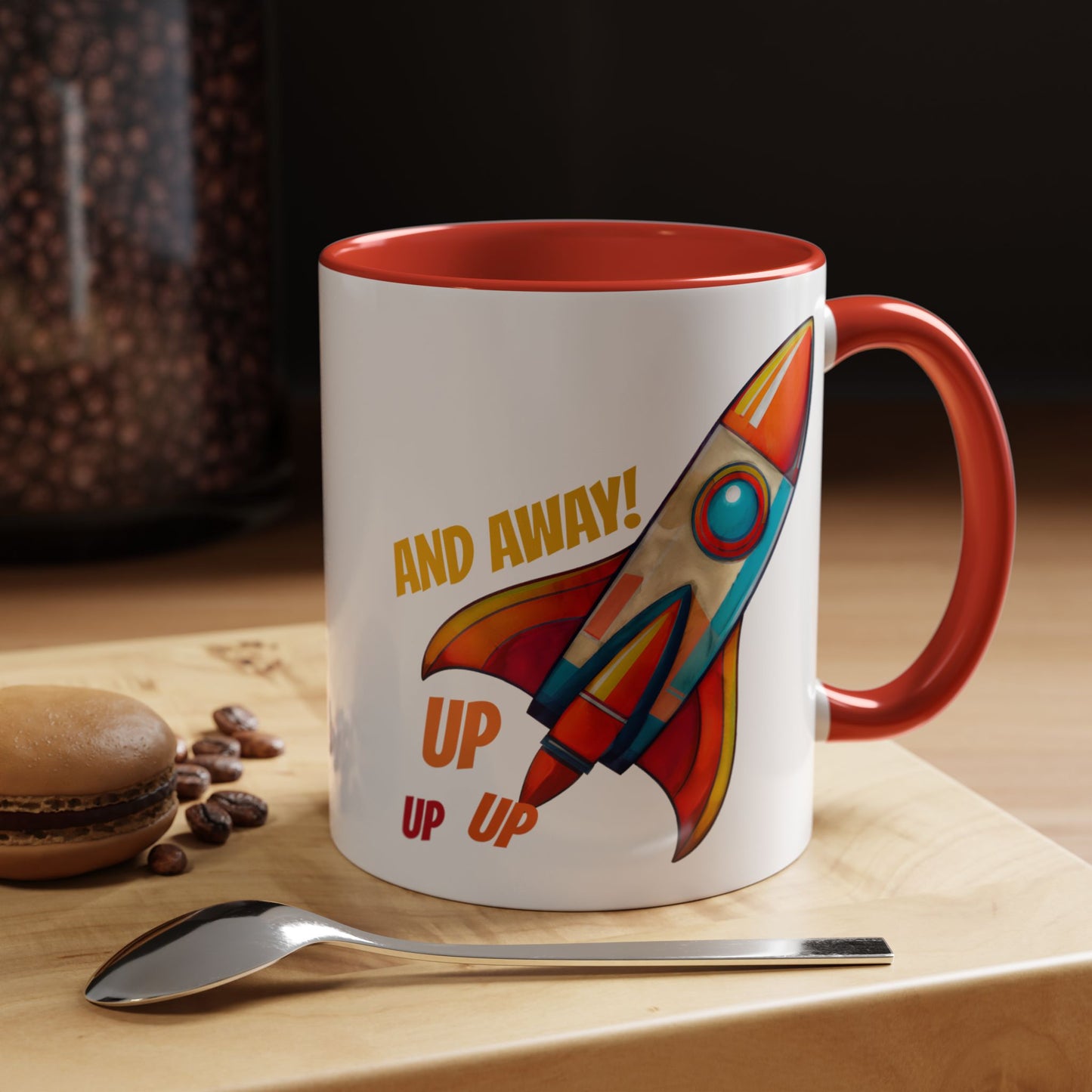 Rocket Ship Liftoff Colorful Ceramic Mug (11, 15oz)