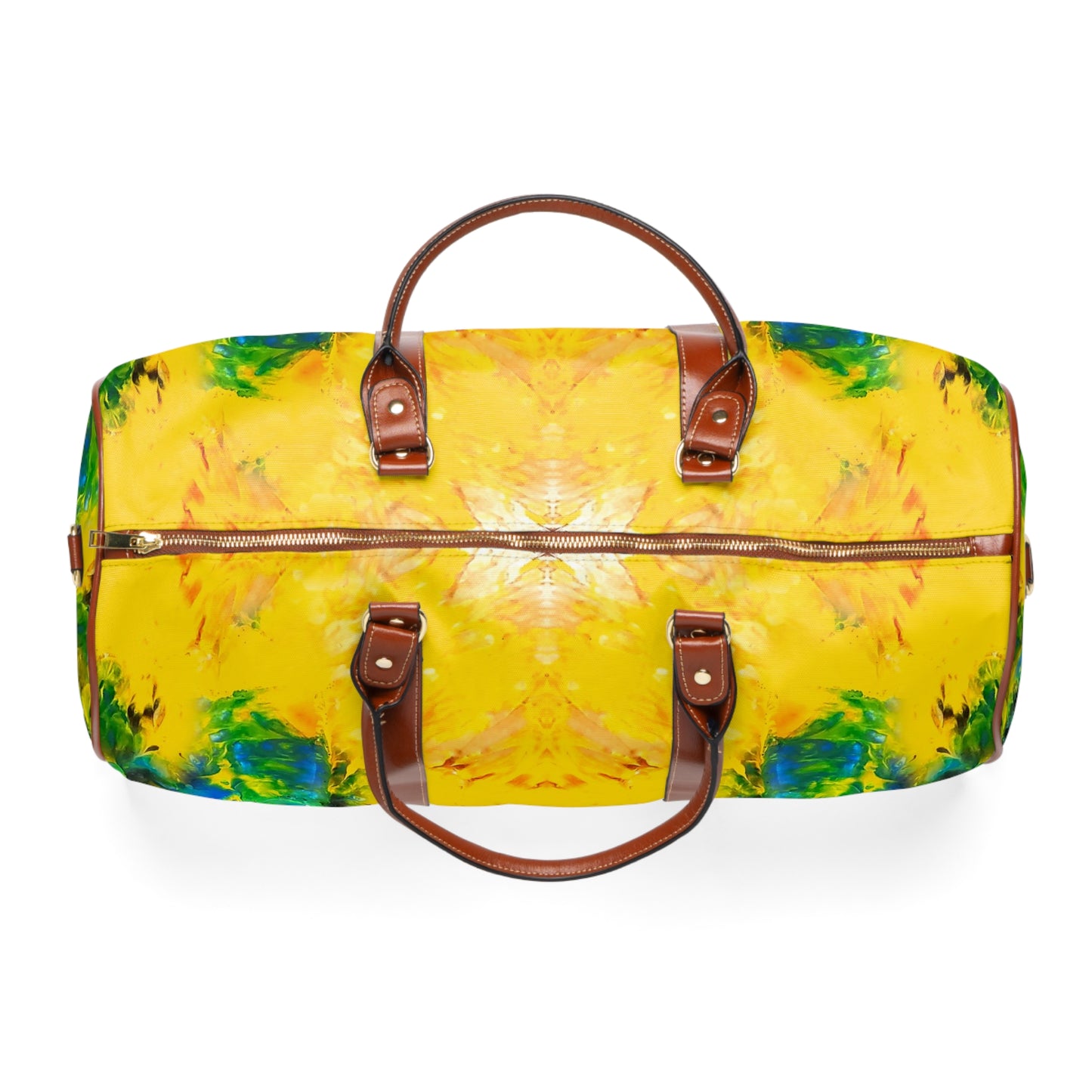 Colorful Paint Waves Faux Leather Carry-On Luggage