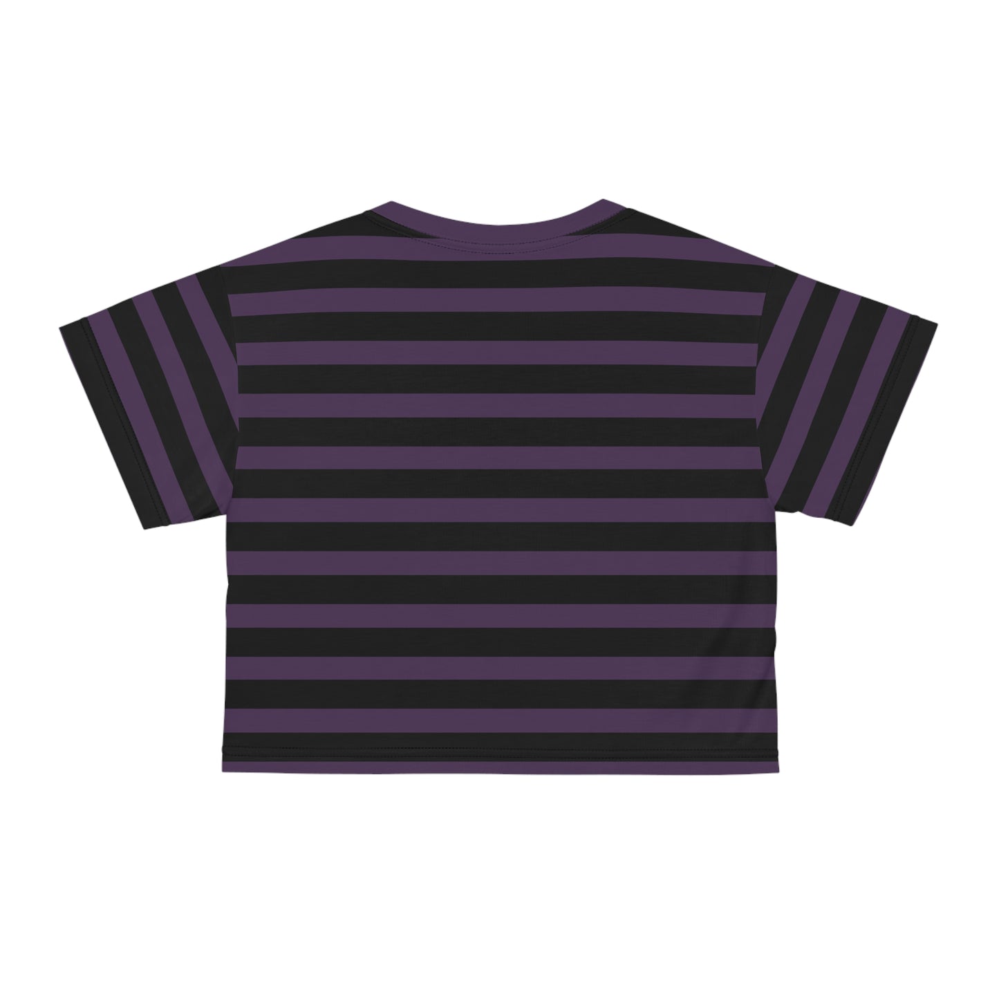 Purple + Black Stripes Cropped Tee