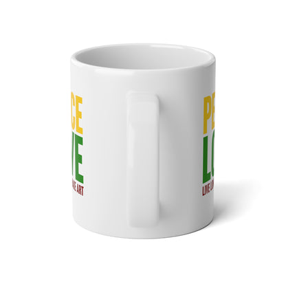 Peace, Love, Live Long + Make Art Jumbo Mug, 20oz