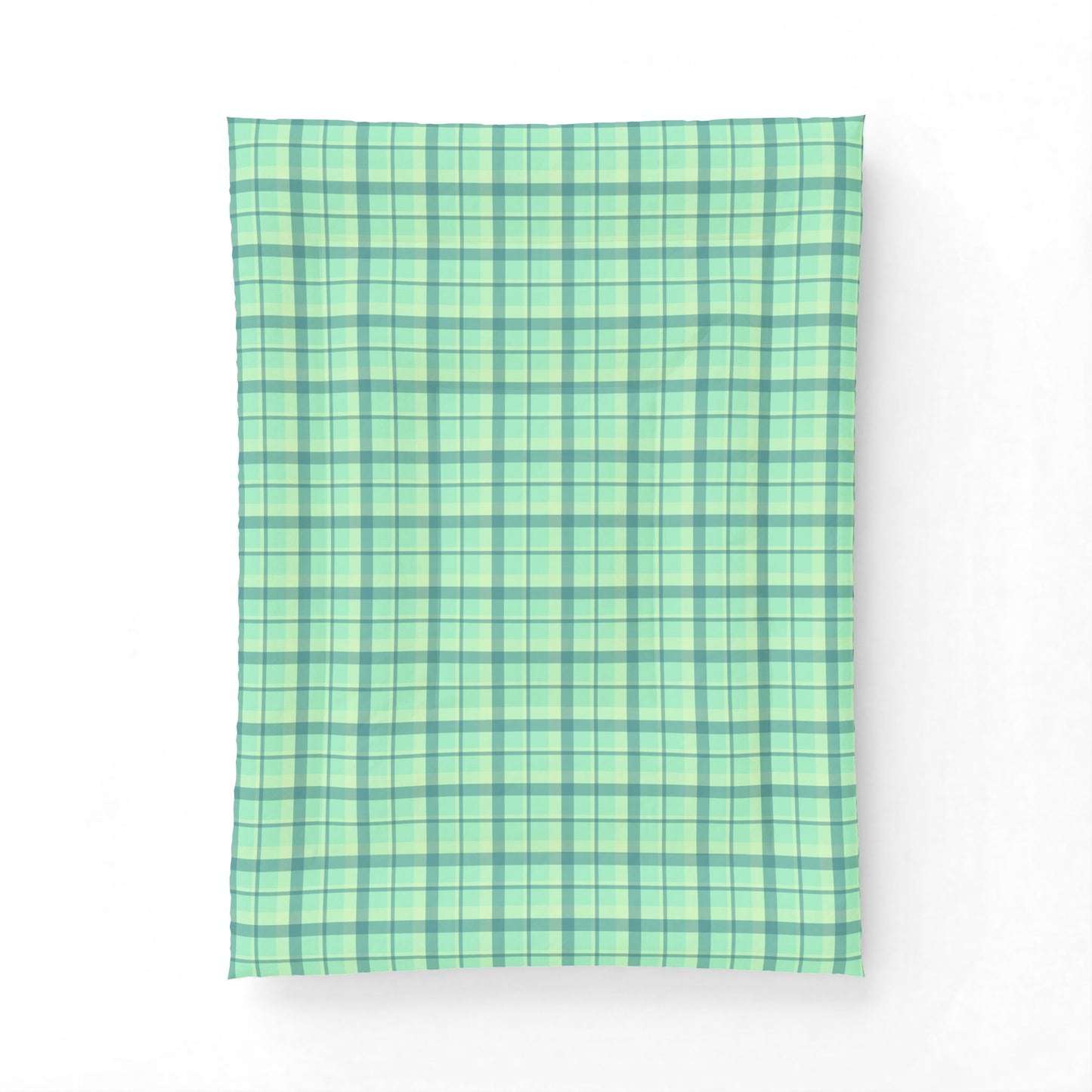 Minty Green Plaid 100% Cotton Comforter