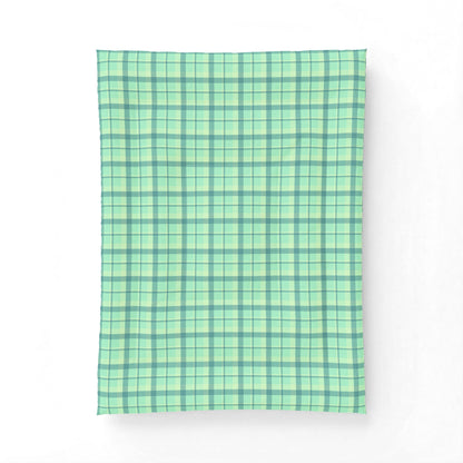 Minty Green Plaid 100% Cotton Comforter