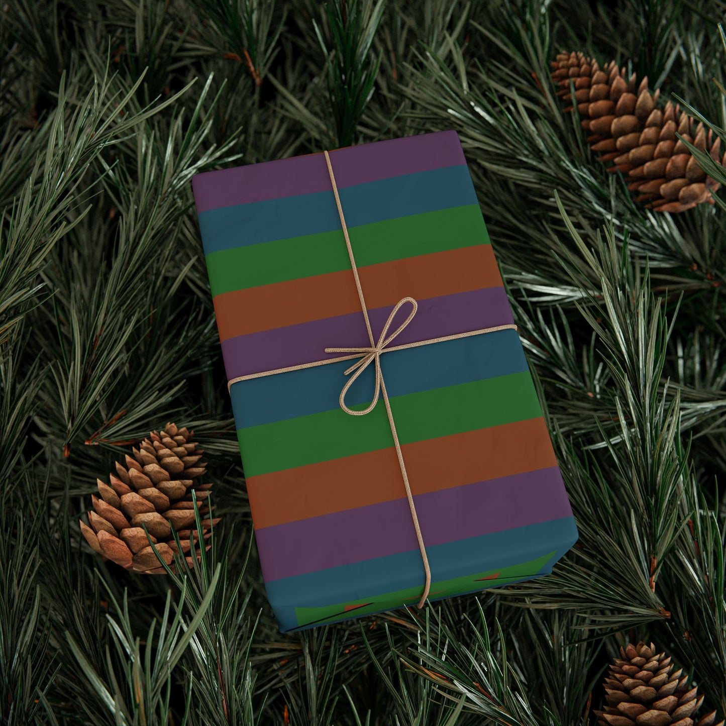 Muted Colorful Stripes Wrapping Paper Roll (3 sizes)