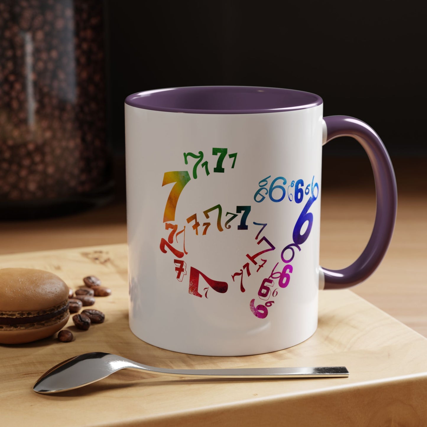 6-7 Meme Illusion Colorful Handle Ceramic Mug (11, 15oz)