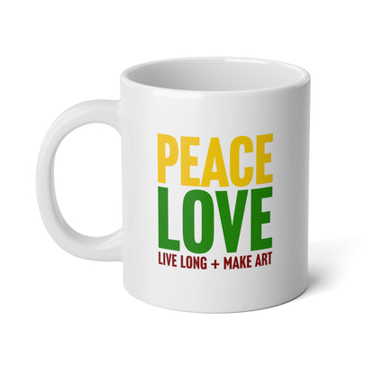 Peace, Love, Live Long + Make Art Jumbo Mug, 20oz