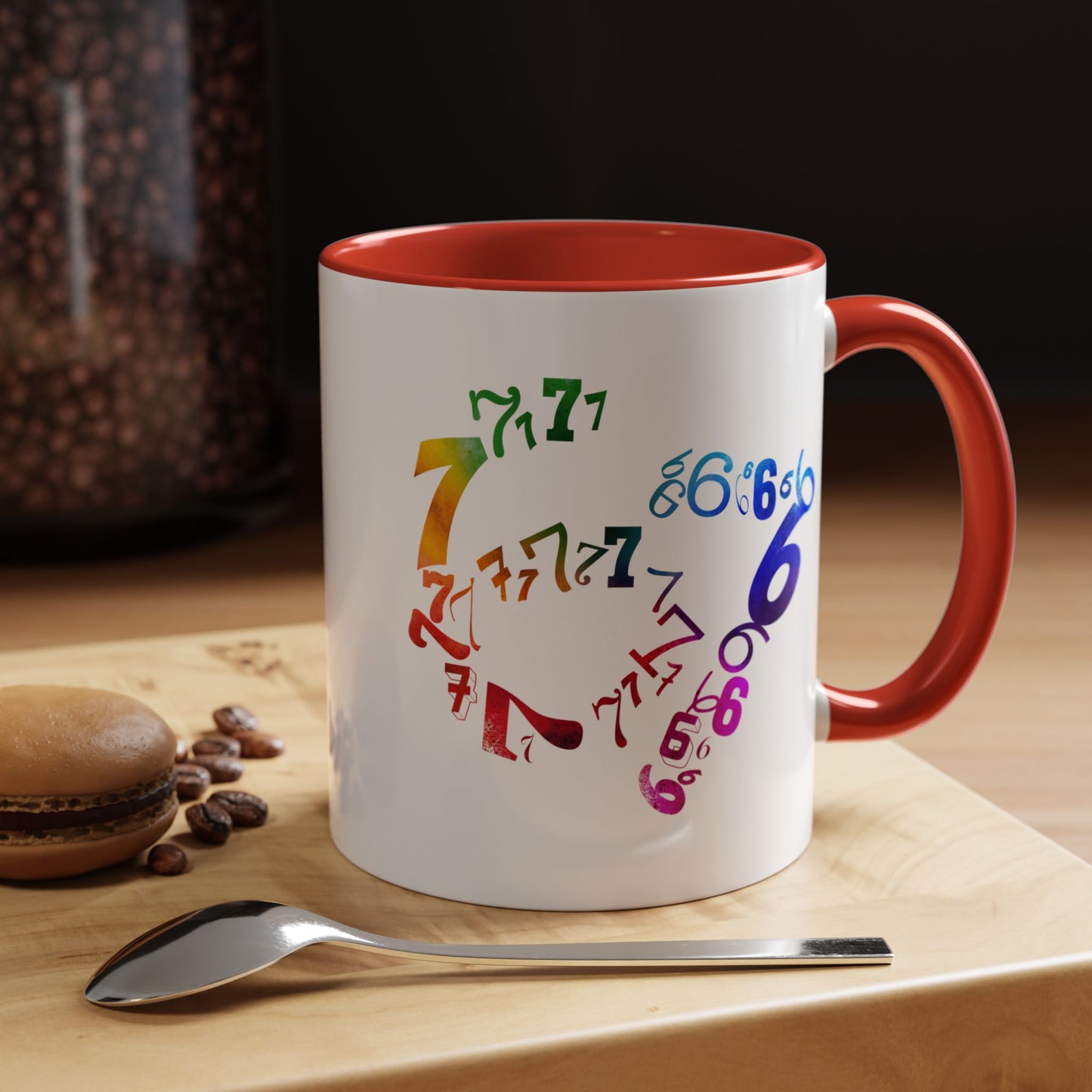 6-7 Meme Illusion Colorful Handle Ceramic Mug (11, 15oz)