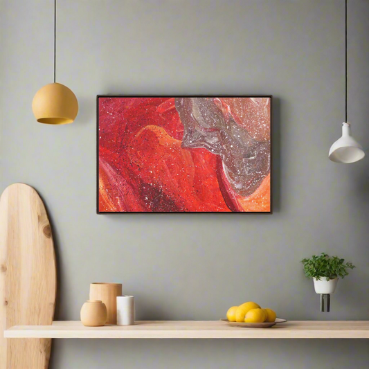 Waves of Creation Framed Canvas Print