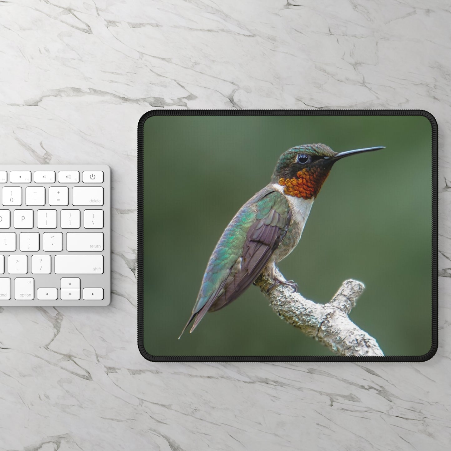 Ruby-Throated Hummingbird Large Mouse Pad