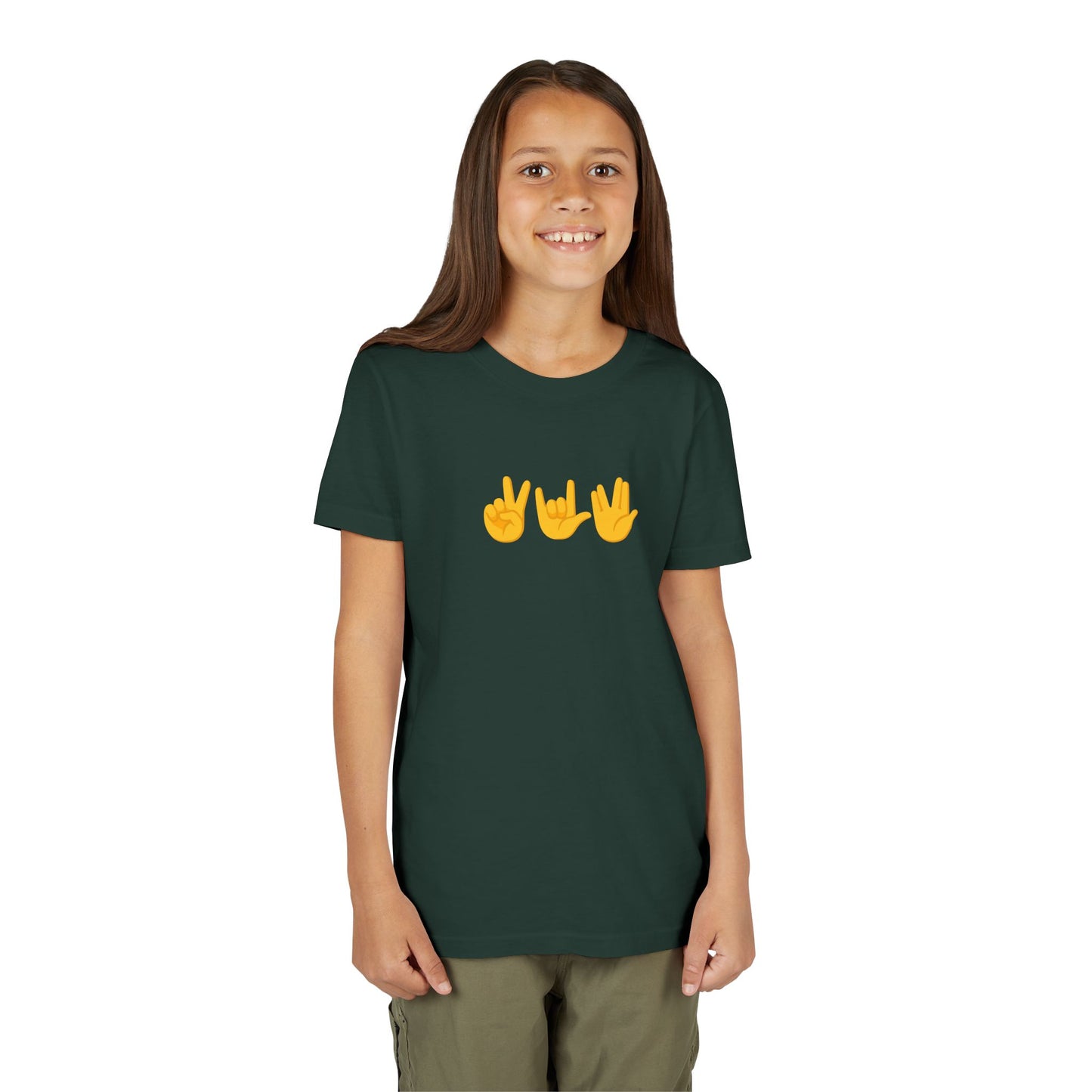Peace, Love, Live Long Emoji Short Sleeve Kids' T-Shirt (multicolors)