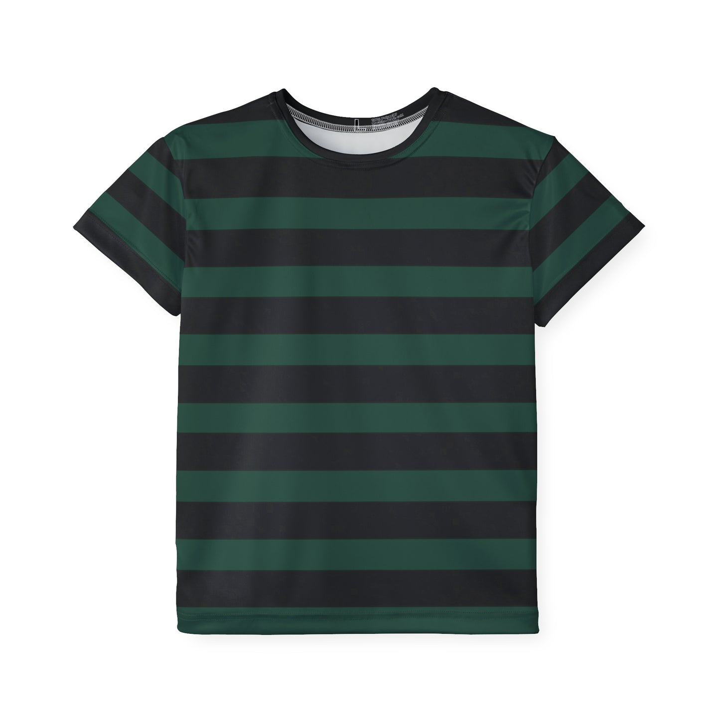 Green + Black Stripes Kids' Poly Tee