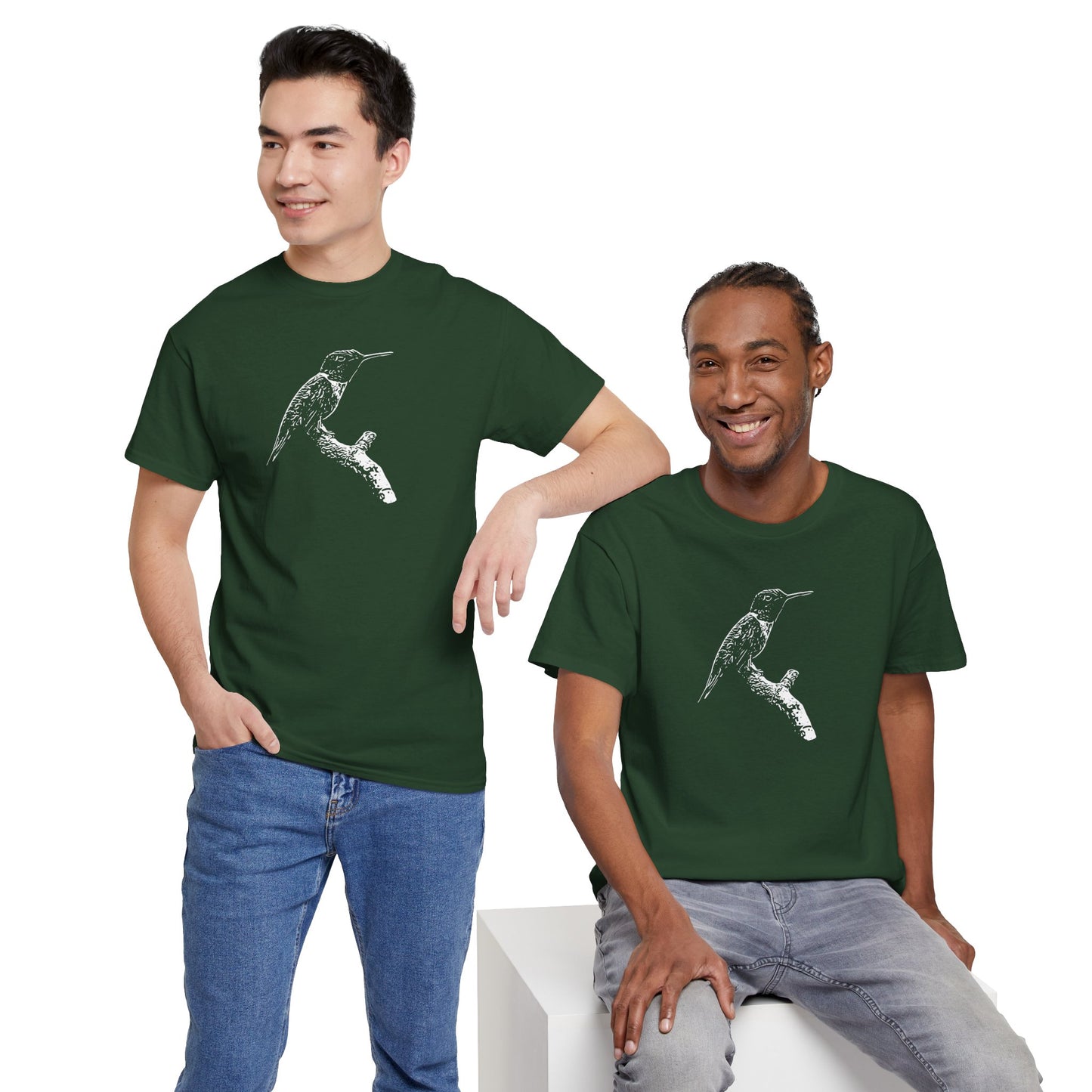 Hummingbird Adult 100% Cotton T-Shirt (Multicolors)