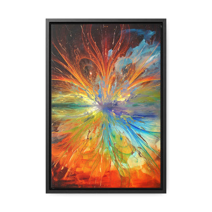 Cosmic Clockworks Abstract Framed Canvas Print