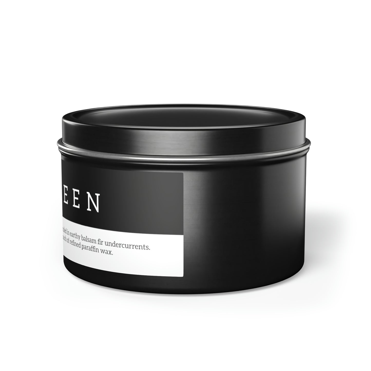 Evergreen Scented Candle in Minimalist Black Steel Tin (2 sizes)