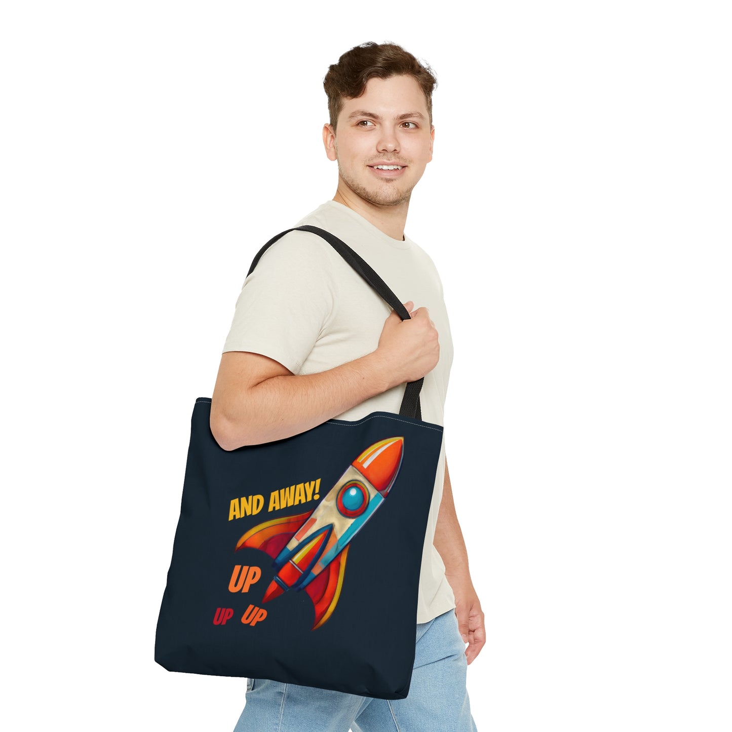 Rocket Ship Liftoff Tote Bag