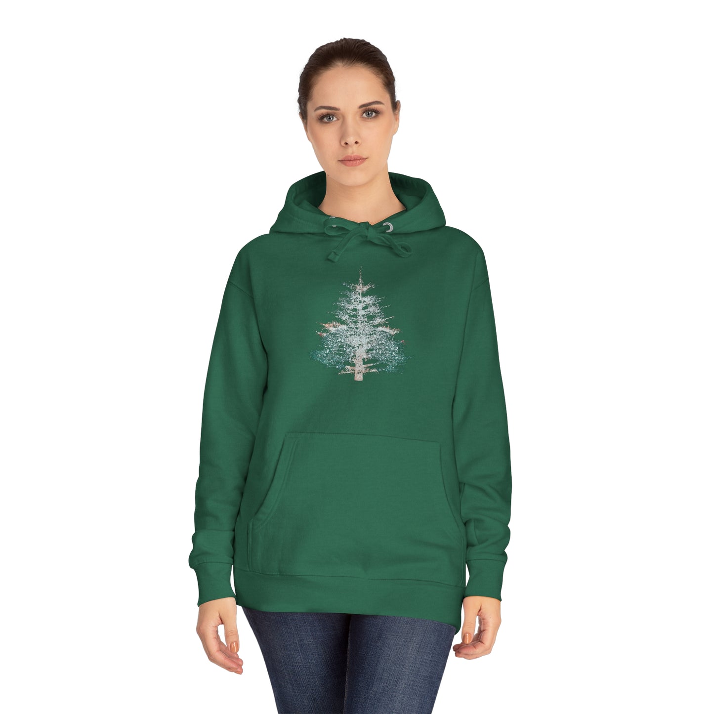 Painted Pine Tree Adult Fleece Hoodie