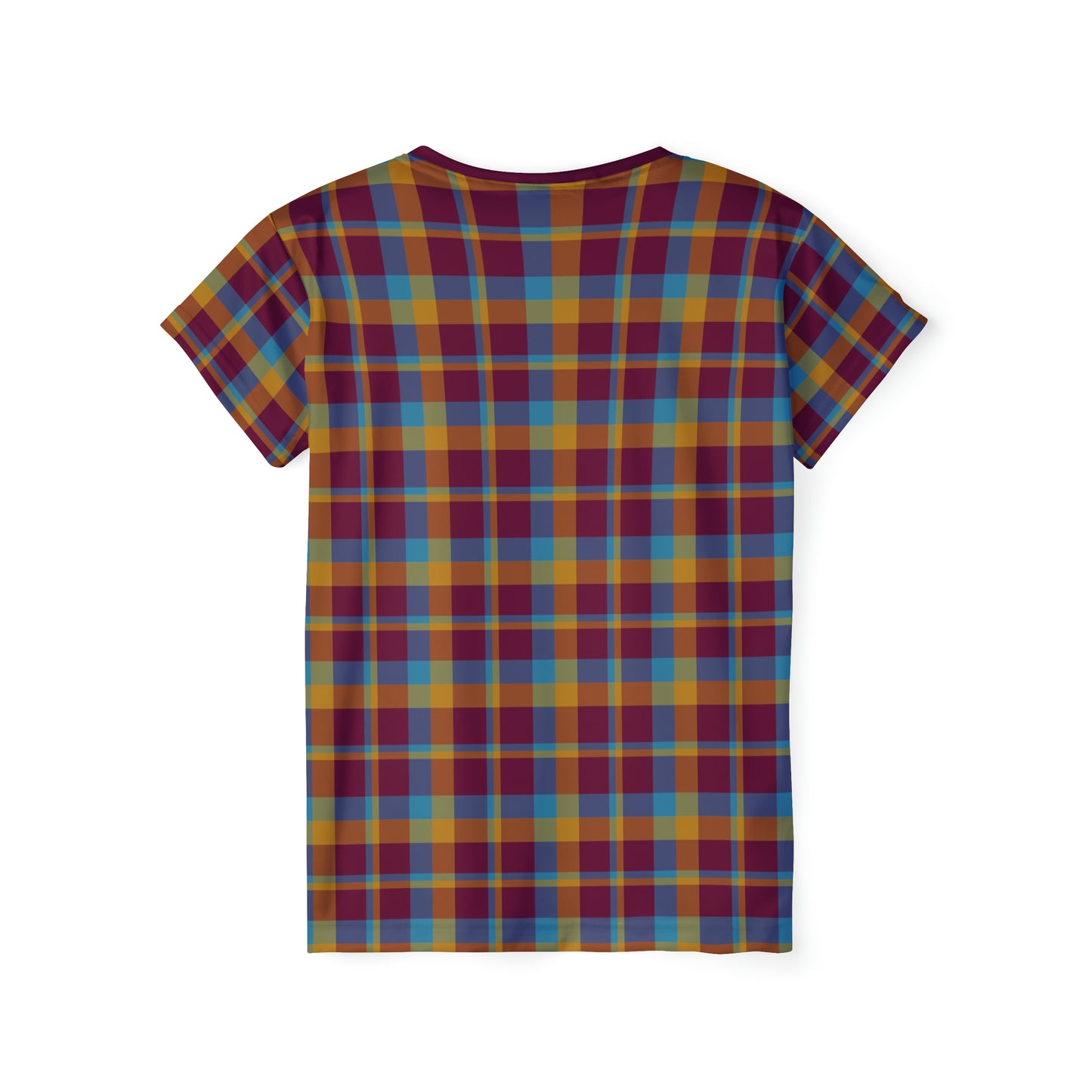 Mustard + Plum Plaid Women's Athletic T-Shirt