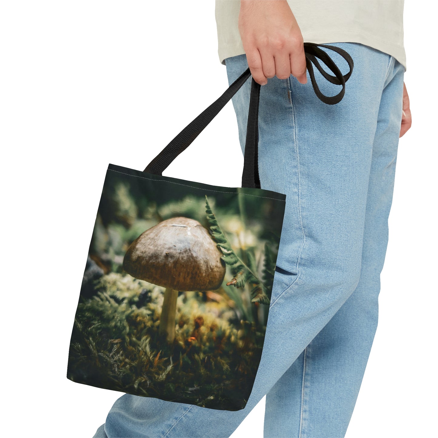 Mossy Mushroom House Artistic Tote Bag