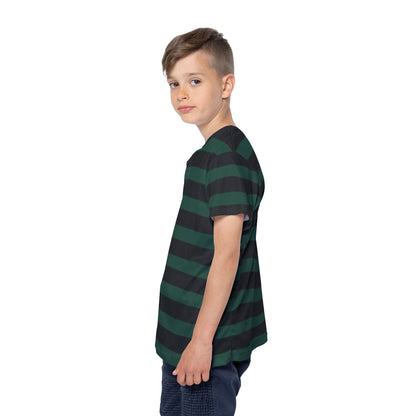 Green + Black Stripes Kids' Poly Tee