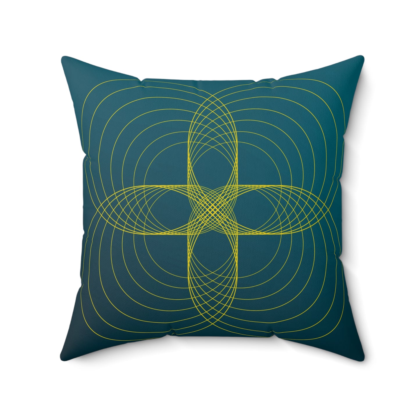 Teal Frequencies Faux Suede Throw Pillow