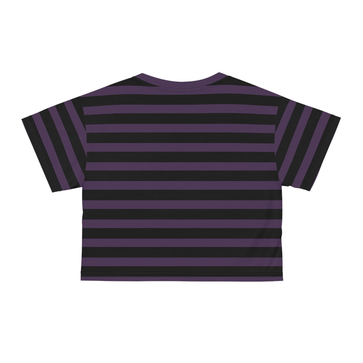 Purple + Black Stripes Cropped Tee