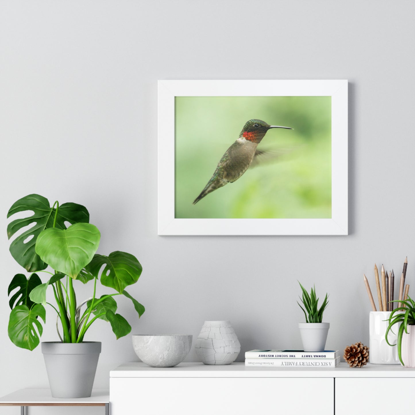 Hummingbird In-Flight Framed Matte Print