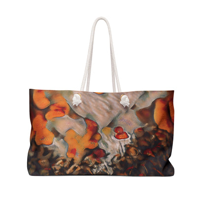 Burnt Umber Rocks Art Weekender Bag