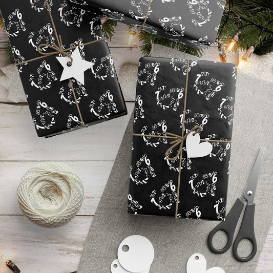 6-7 Meme Illusion Black + White Wrapping Paper Roll (3 sizes)