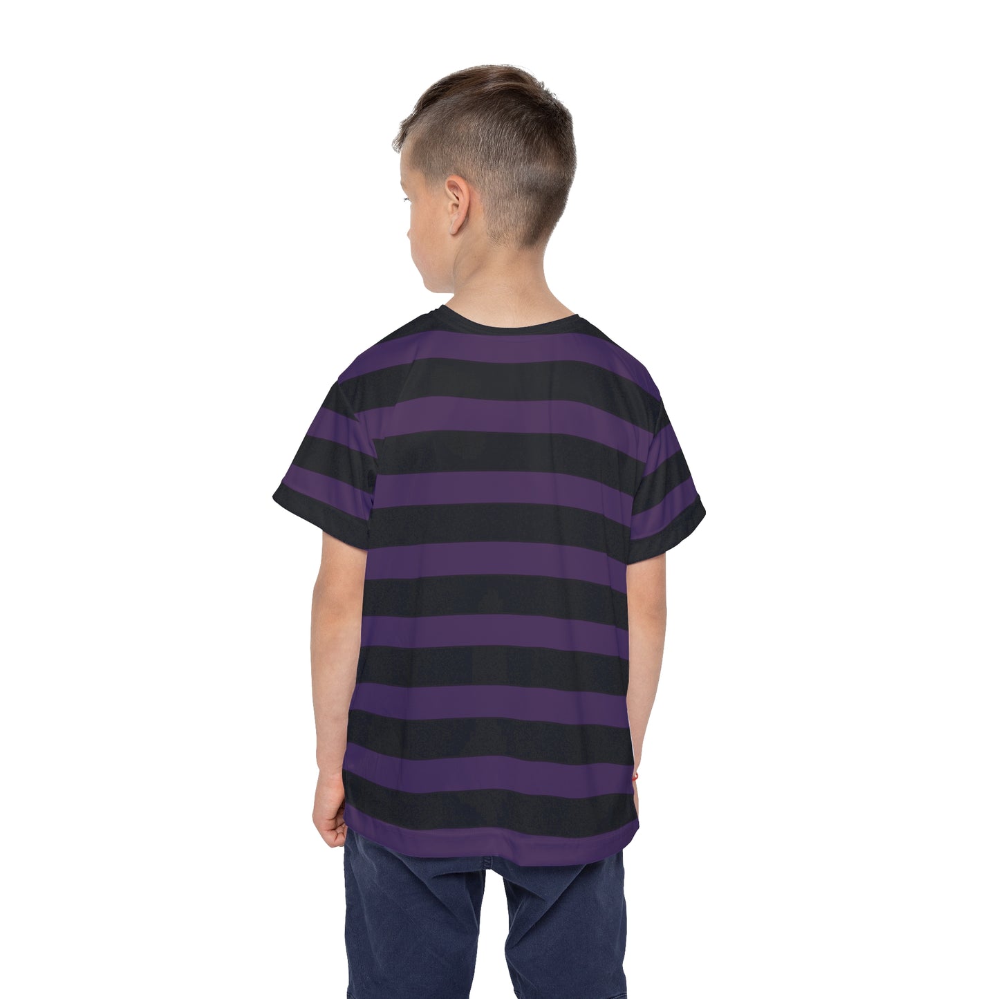 Purple + Black Stripes Kids' Poly Tee