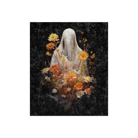 Halloween Garden Haunting Crushed Velvet Blanket