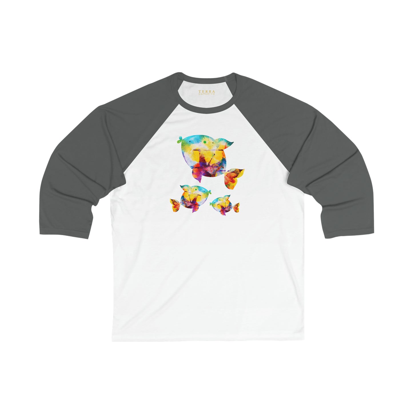 Happiness is a Painted Fish Unisex 3\4 Sleeve Tee