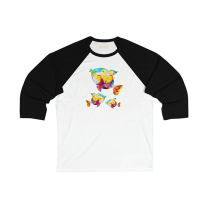 Happiness is a Painted Fish Unisex 3\4 Sleeve Tee