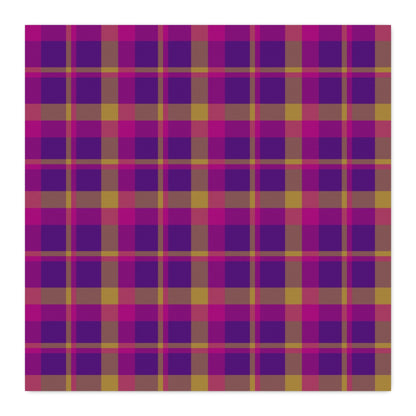 Yellow + Magenta Plaid 100% Cotton Twill Fabric