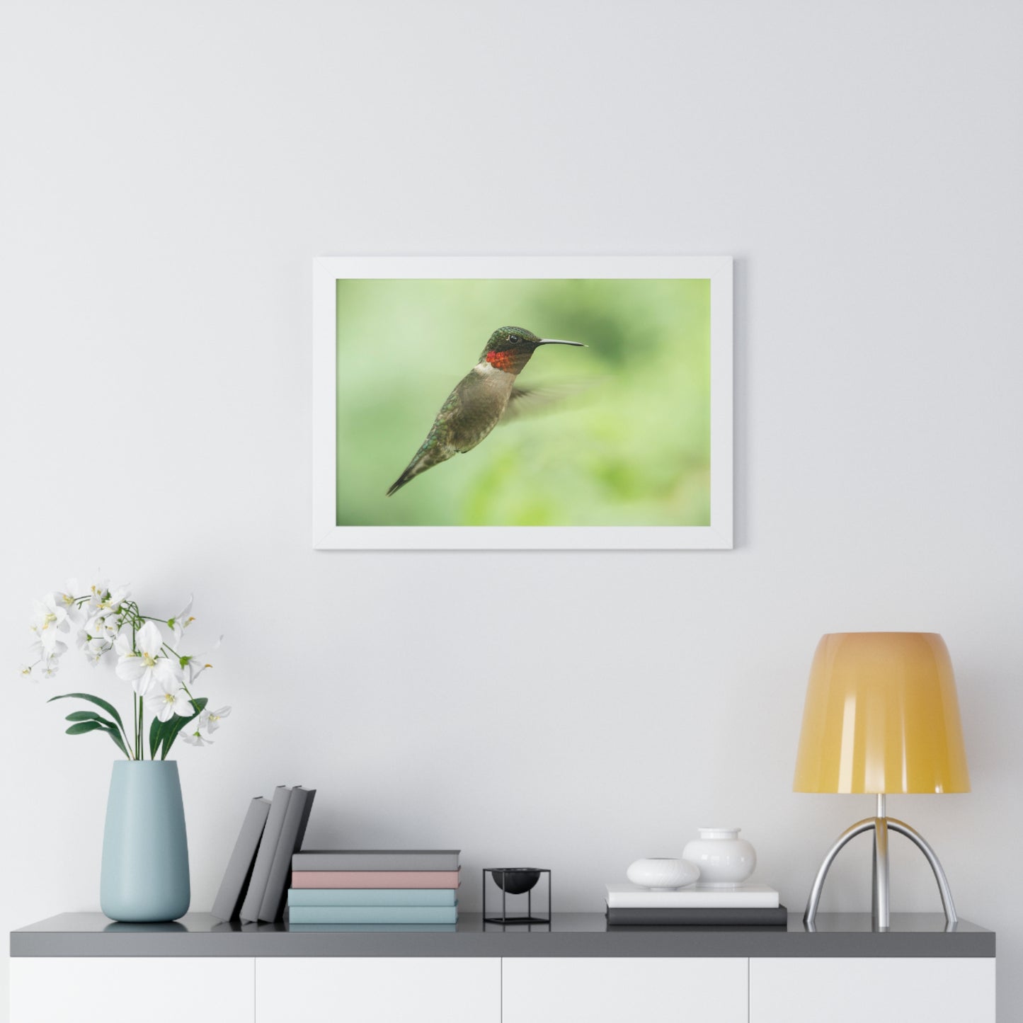 Hummingbird In-Flight Framed Matte Print