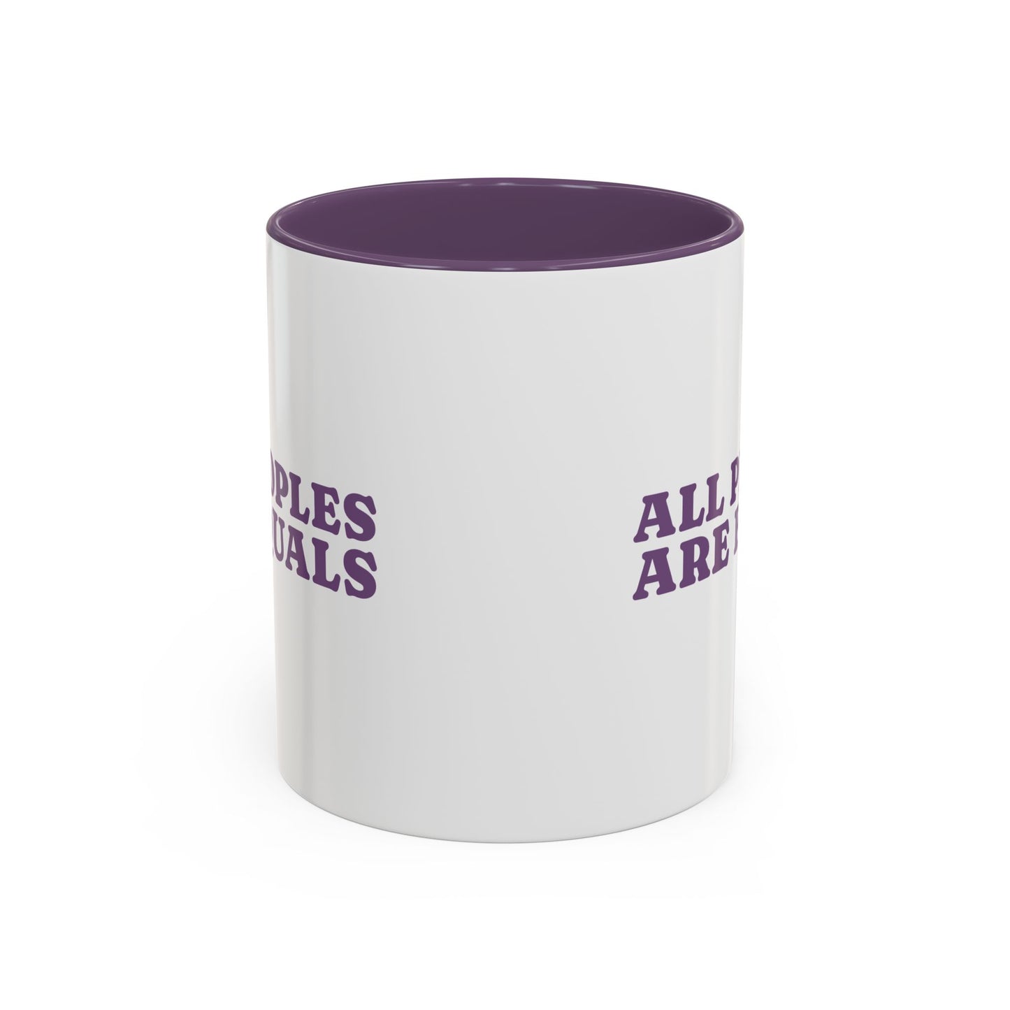 All People Are Equals Purple Handle Ceramic Mug (11, 15oz)