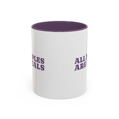 All People Are Equals Purple Handle Ceramic Mug (11, 15oz)