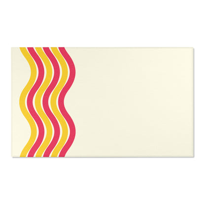 Pink + Yellow Waves Indoor Rug