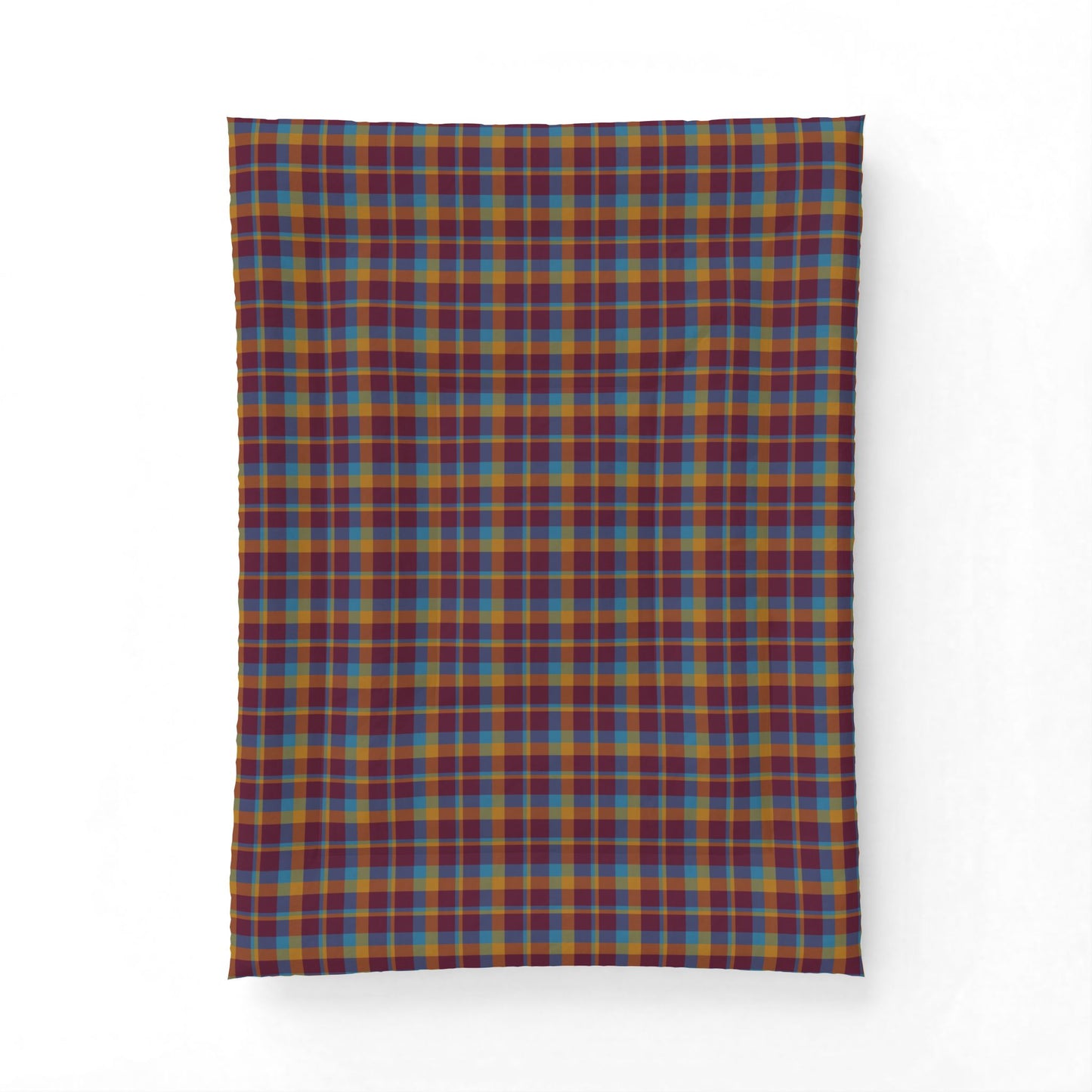 Mustard + Plum Plaid 100% Cotton Comforter