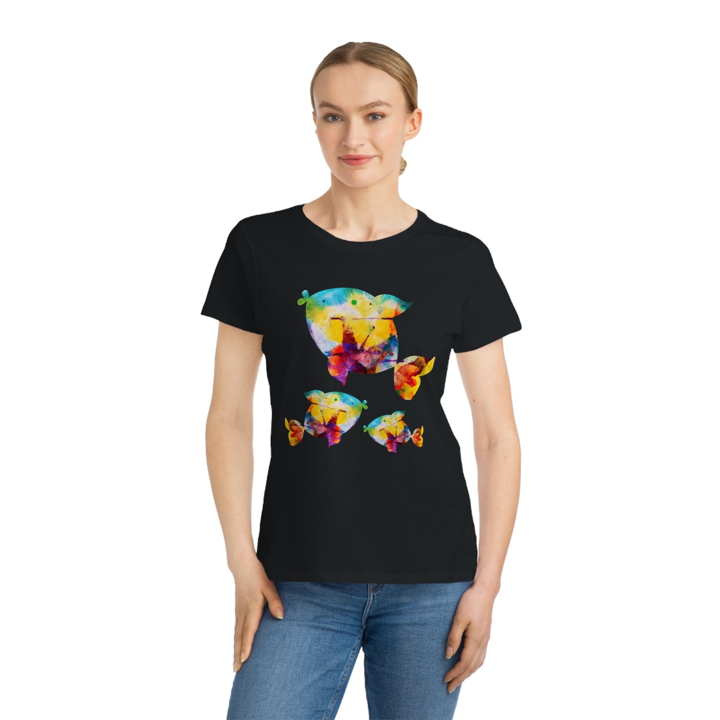 Happiness is a Painted Fish Organic Cotton Women's T-Shirt