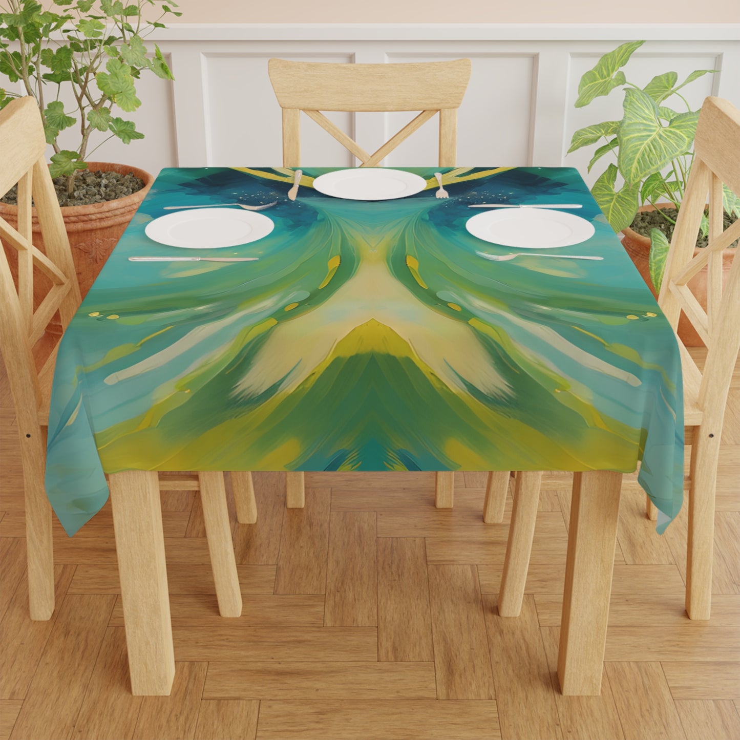 Oceanids 55-inch Square Tablecloth