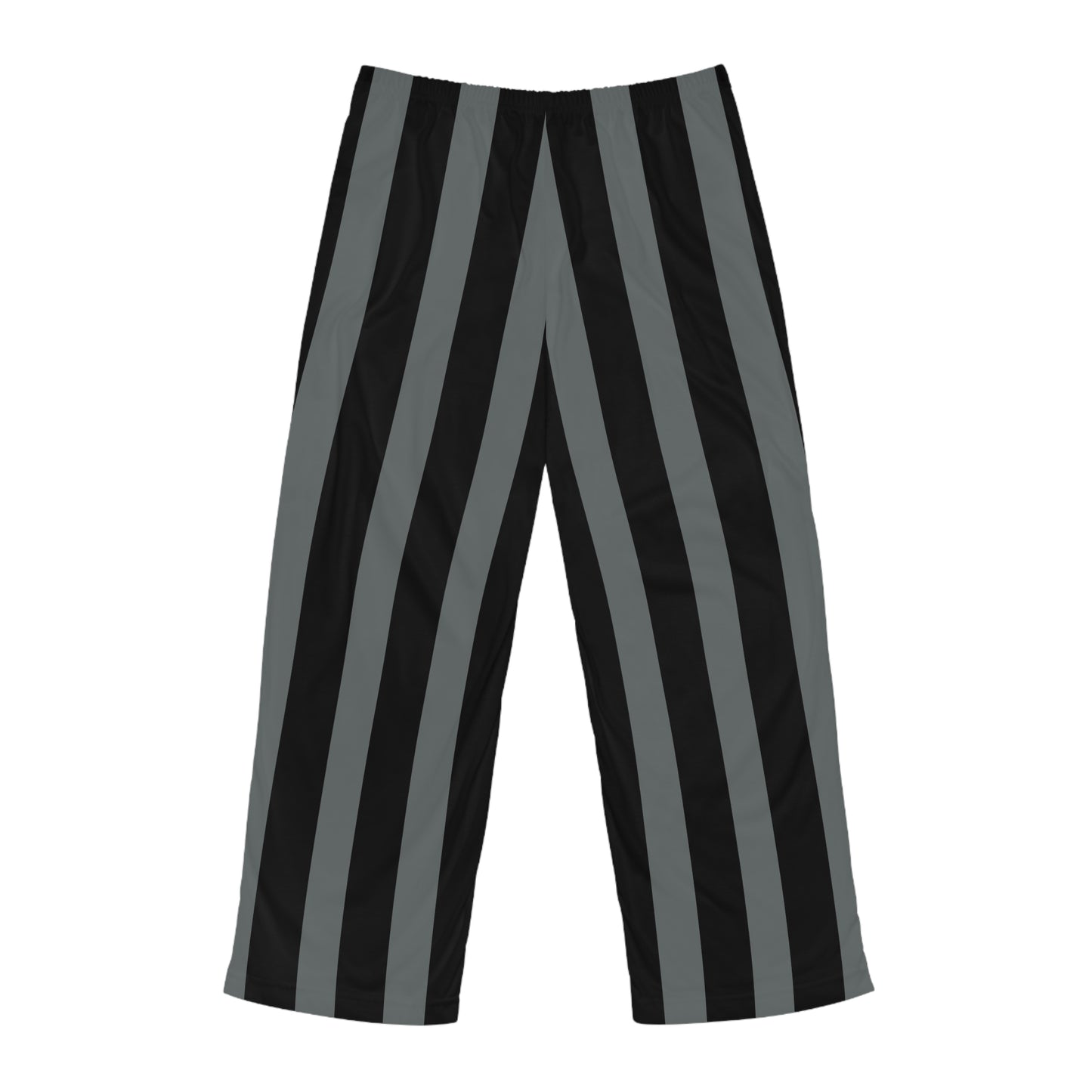 Gray & Black Vertical Striped Men's Pajama Pants