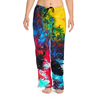 Colorful Paint Waves Women's Pajama Pants