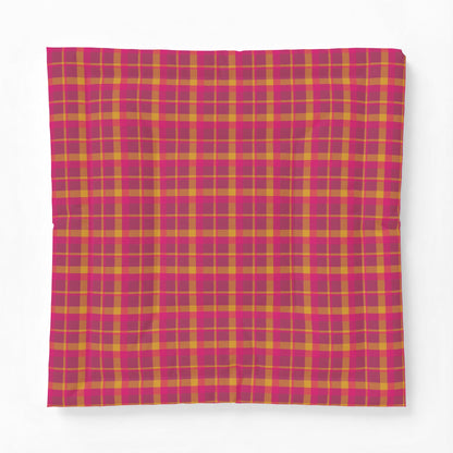 Pink + Yellow Plaid 100% Cotton Comforter