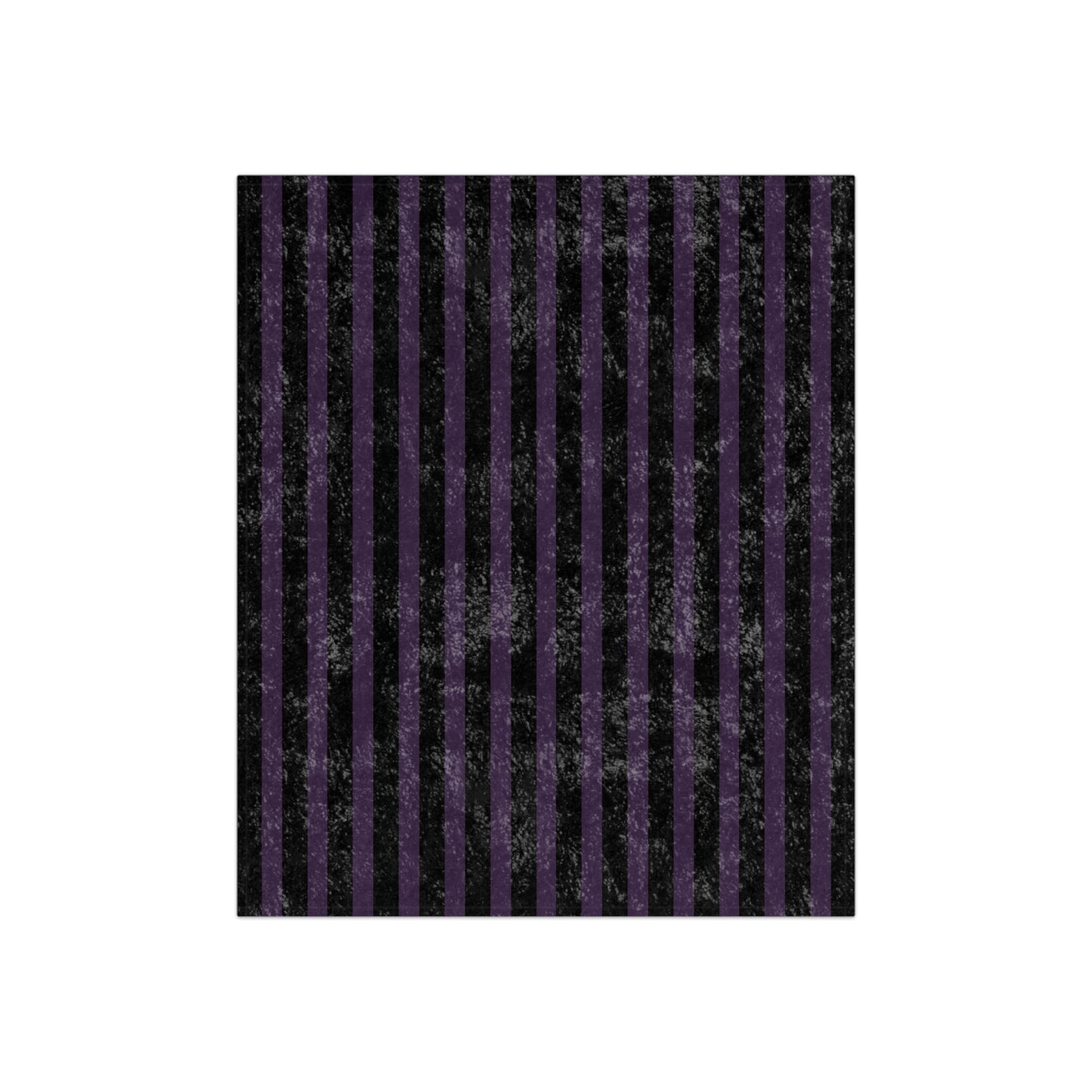 Purple + Black Striped Crushed Velvet Blanket