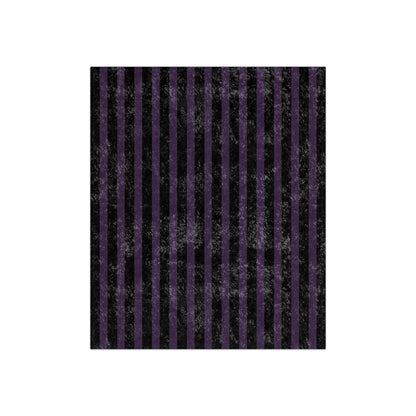 Purple + Black Striped Crushed Velvet Blanket